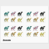 かわいいおもしろいラクダ 長方形シール (シート)