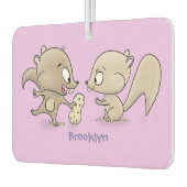 かわいいおもしろいリス漫画イラストレーション カーエアーフレッシュナー (左)