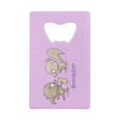 かわいいおもしろいリス漫画イラストレーション クレジットカード栓抜き (裏面)