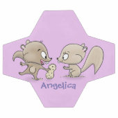 かわいいおもしろいリス漫画イラストレーション サッカーボール (フラット)