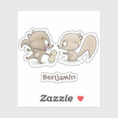 かわいいおもしろいリス漫画イラストレーション シール (シート)