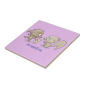 かわいいおもしろいリス漫画イラストレーション タイル (側面)