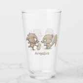 かわいいおもしろいリス漫画イラストレーション タンブラーグラス (裏面)