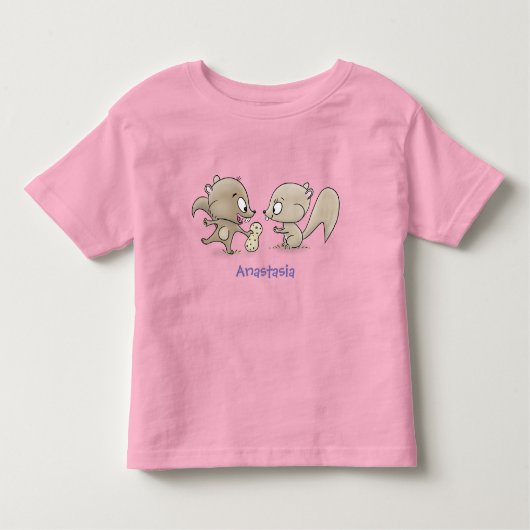 かわいいおもしろいリス漫画イラストレーション トドラーTシャツ (正面)