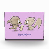 かわいいおもしろいリス漫画イラストレーション フォトブロック (正面)