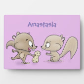 かわいいおもしろいリス漫画イラストレーション フォトプラーク (正面)