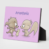 かわいいおもしろいリス漫画イラストレーション フォトプラーク (側面)