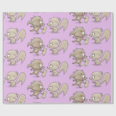 かわいいおもしろいリス漫画イラストレーション ラッピングペーパー (フラット)