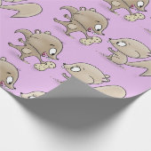 かわいいおもしろいリス漫画イラストレーション ラッピングペーパー (角)