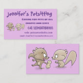 かわいいおもしろいリス漫画イラストレーション 名刺 (正面/裏面)