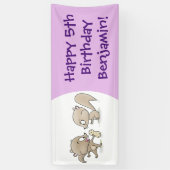 かわいいおもしろいリス漫画イラストレーション 横断幕 (縦)