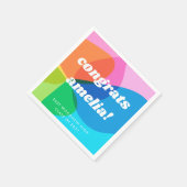 かわいいおもしろいレトロカラフル抽象芸術カスタム卒業 スタンダードカクテルナプキン (角)