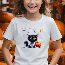 かわいいおもしろいレトロキットンハロウィーントリックまたはトリート Tシャツ