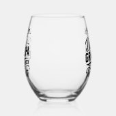 かわいいおもしろいレトロタイポグラフィパパグランドパギフト ステムなしワイングラス (右)