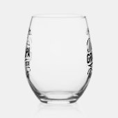 かわいいおもしろいレトロタイポグラフィパパグランドパギフト ステムなしワイングラス (左)