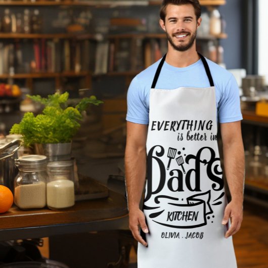 かわいいおもしろいレトロタイポグラフィパパ祖父の名前 エプロン