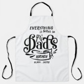 かわいいおもしろいレトロタイポグラフィパパ祖父の名前 エプロン (正面)