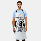 かわいいおもしろいレトロタイポグラフィパパ祖父の名前 エプロン (着用した状態)