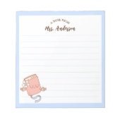 かわいいおもしろいレトロブックめい想ズ新学期 ノートパッド (正面)