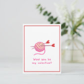 かわいいおもしろいロマンチックなウール私のバレンタイン シーズンカード (スタンド正面)