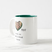 かわいいおもしろいロマンチックなガールフレンドのバレンタイン ツートーンマグカップ (正面左)