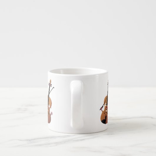 かわいいおもしろいヴァイオリンミュージカル漫画のキャラクター エスプレッソカップ (裏面)