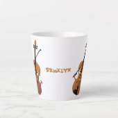 かわいいおもしろいヴァイオリンミュージカル漫画のキャラクター カフェラテマグ (正面)