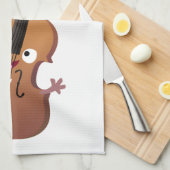 かわいいおもしろいヴァイオリンミュージカル漫画のキャラクター キッチンタオル (四つ折り)