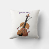 かわいいおもしろいヴァイオリンミュージカル漫画のキャラクター クッション (裏面)