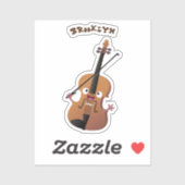 かわいいおもしろいヴァイオリンミュージカル漫画のキャラクター シール (シート)