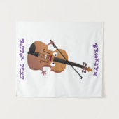 かわいいおもしろいヴァイオリンミュージカル漫画のキャラクター タペストリー (正面(横))