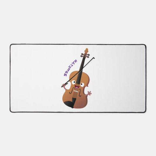 かわいいおもしろいヴァイオリンミュージカル漫画のキャラクター デスクマット (正面)