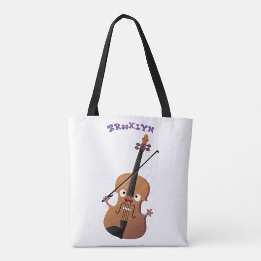 かわいいおもしろいヴァイオリンミュージカル漫画のキャラクター トートバッグ (裏面)
