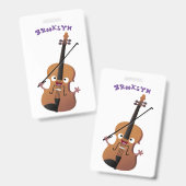 かわいいおもしろいヴァイオリンミュージカル漫画のキャラクター バッジ (正面＆裏面)