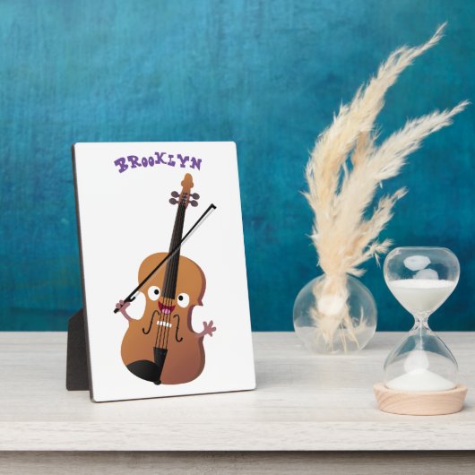 かわいいおもしろいヴァイオリンミュージカル漫画のキャラクター フォトプラーク (側面)