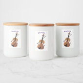 かわいいおもしろいヴァイオリンミュージカル漫画のキャラクター フードラベル (ボトル)