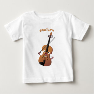 かわいいおもしろいヴァイオリンミュージカル漫画のキャラクター ベビーTシャツ