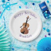 かわいいおもしろいヴァイオリンミュージカル漫画のキャラクター ペーパープレート (パーティー)