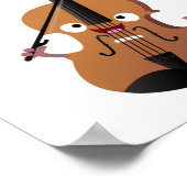 かわいいおもしろいヴァイオリンミュージカル漫画のキャラクター ポスター (角)