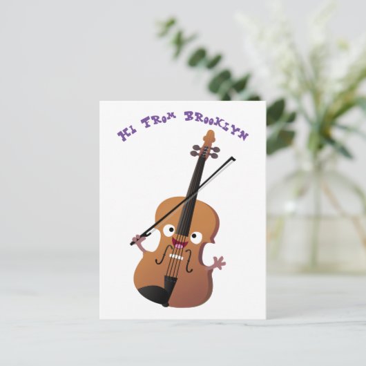 かわいいおもしろいヴァイオリンミュージカル漫画のキャラクター ポストカード (スタンド正面)