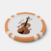 かわいいおもしろいヴァイオリンミュージカル漫画のキャラクター ポーカーチップ (シングル)