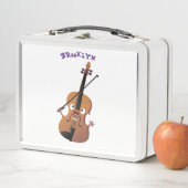 かわいいおもしろいヴァイオリンミュージカル漫画のキャラクター メタルランチボックス (インサイチュ)