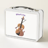 かわいいおもしろいヴァイオリンミュージカル漫画のキャラクター メタルランチボックス (裏面)