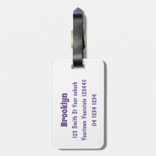 かわいいおもしろいヴァイオリンミュージカル漫画のキャラクター ラゲッジタグ (裏面縦)