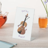 かわいいおもしろいヴァイオリンミュージカル漫画のキャラクター 台座サイン (インサイチュ)