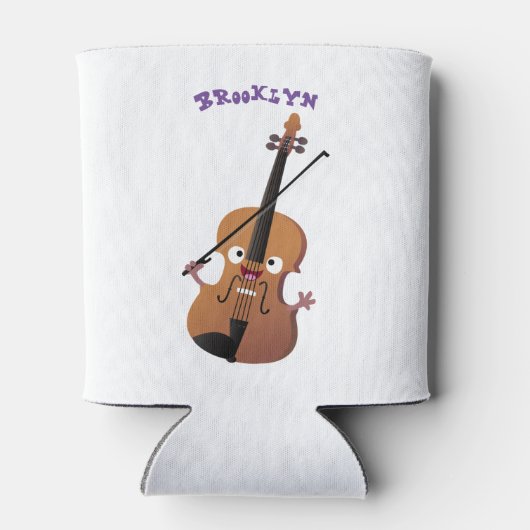 かわいいおもしろいヴァイオリンミュージカル漫画のキャラクター 缶クーラー (裏面)