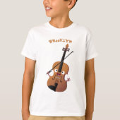 かわいいおもしろいヴァイオリンミュージカル漫画のキャラクター Tシャツ (正面)