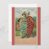 かわいいおもしろいヴィンテージカップルのバレンタインデー ポストカード (正面/裏面)