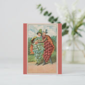 かわいいおもしろいヴィンテージカップルのバレンタインデー ポストカード (スタンド正面)