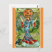 かわいいおもしろいヴィンテージハロウィーンカボチャ ポストカード (正面/裏面)